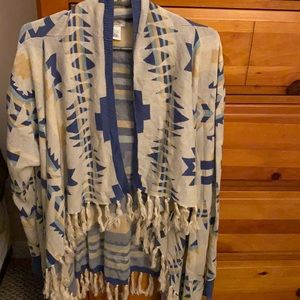 Tasha Polizzi fringe sweater cardigan